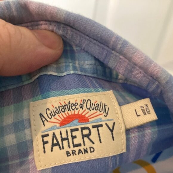 Faherty Movement Long Sleeve Shirt Mens Large - Picture 3 of 3